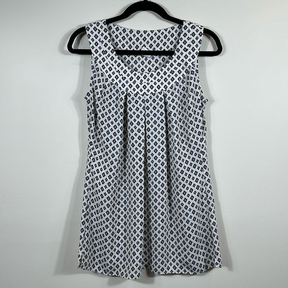 Cabi Geometric Print Office Sleeveless Tank Women Size Small